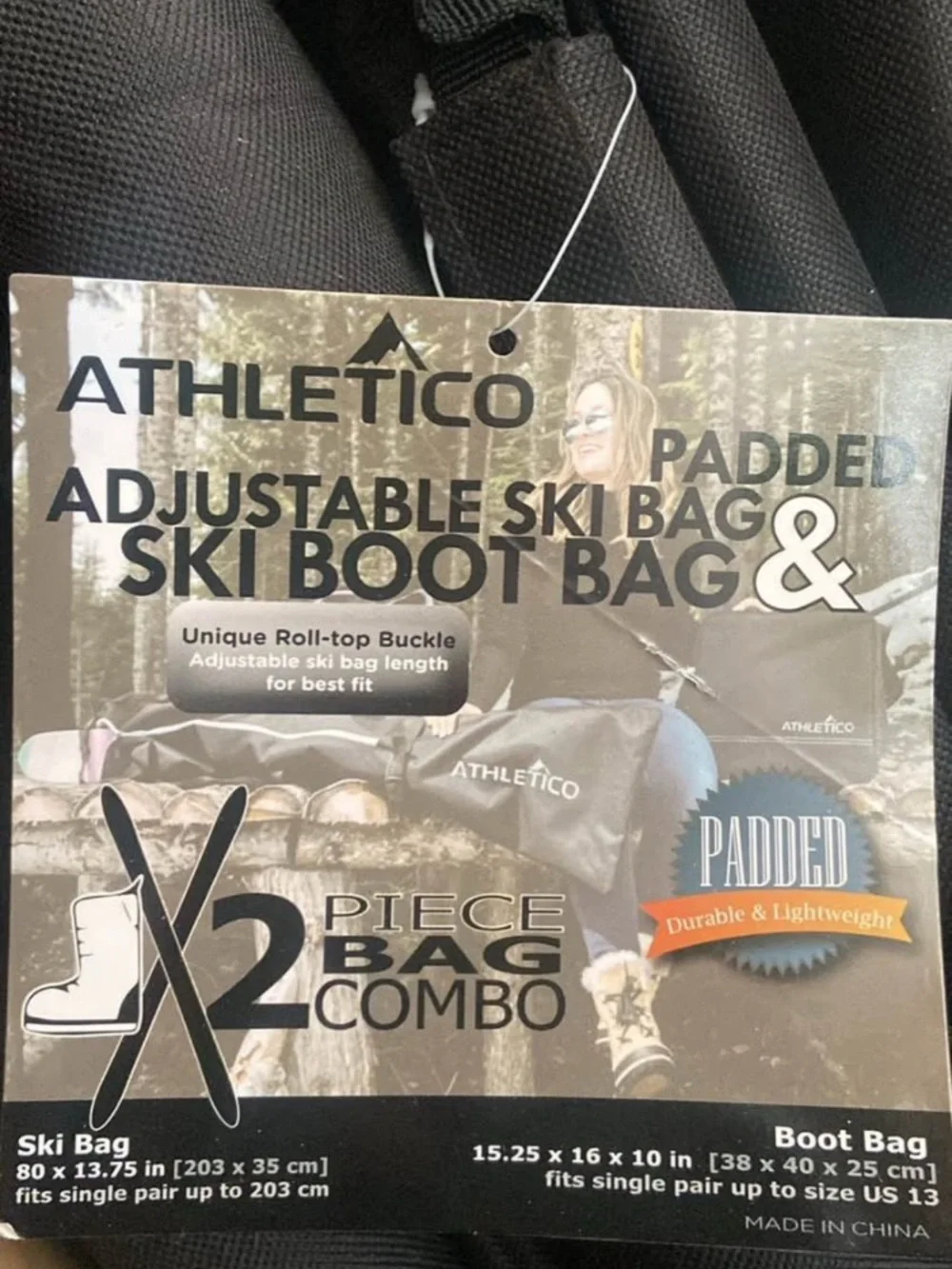 Black Ski Bag and Matching Boot Case Set